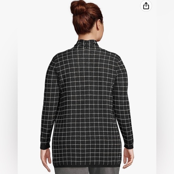 Lands' End Cotton Open Long Cardigan Sweater - Picture 6 of 6